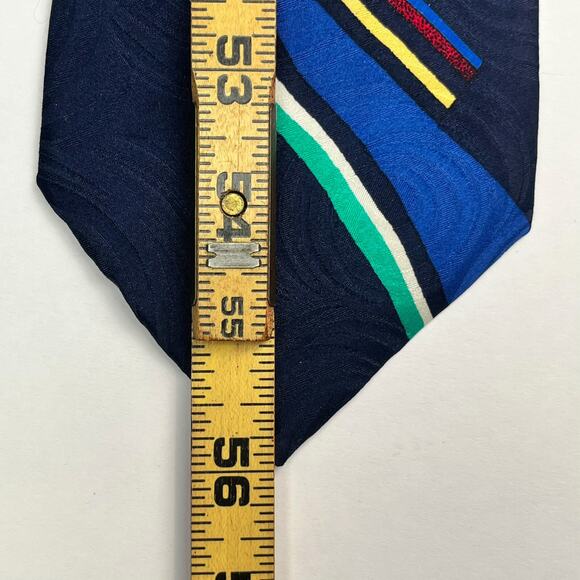 Mondo Uomo Mens 100% Tie Silk Abstract Multicolor Made In Italy Necktie - Picture 13 of 14